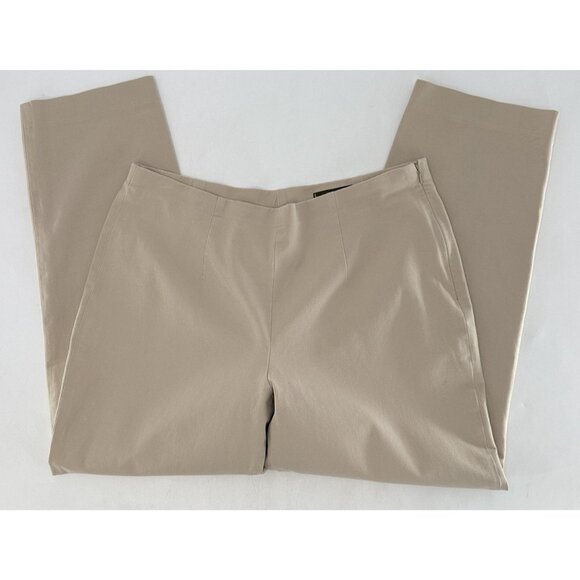 Eddie Bauer Women’s Khaki Stretch Cropped Pants Size 14P Office Comfort - Picture 3 of 10